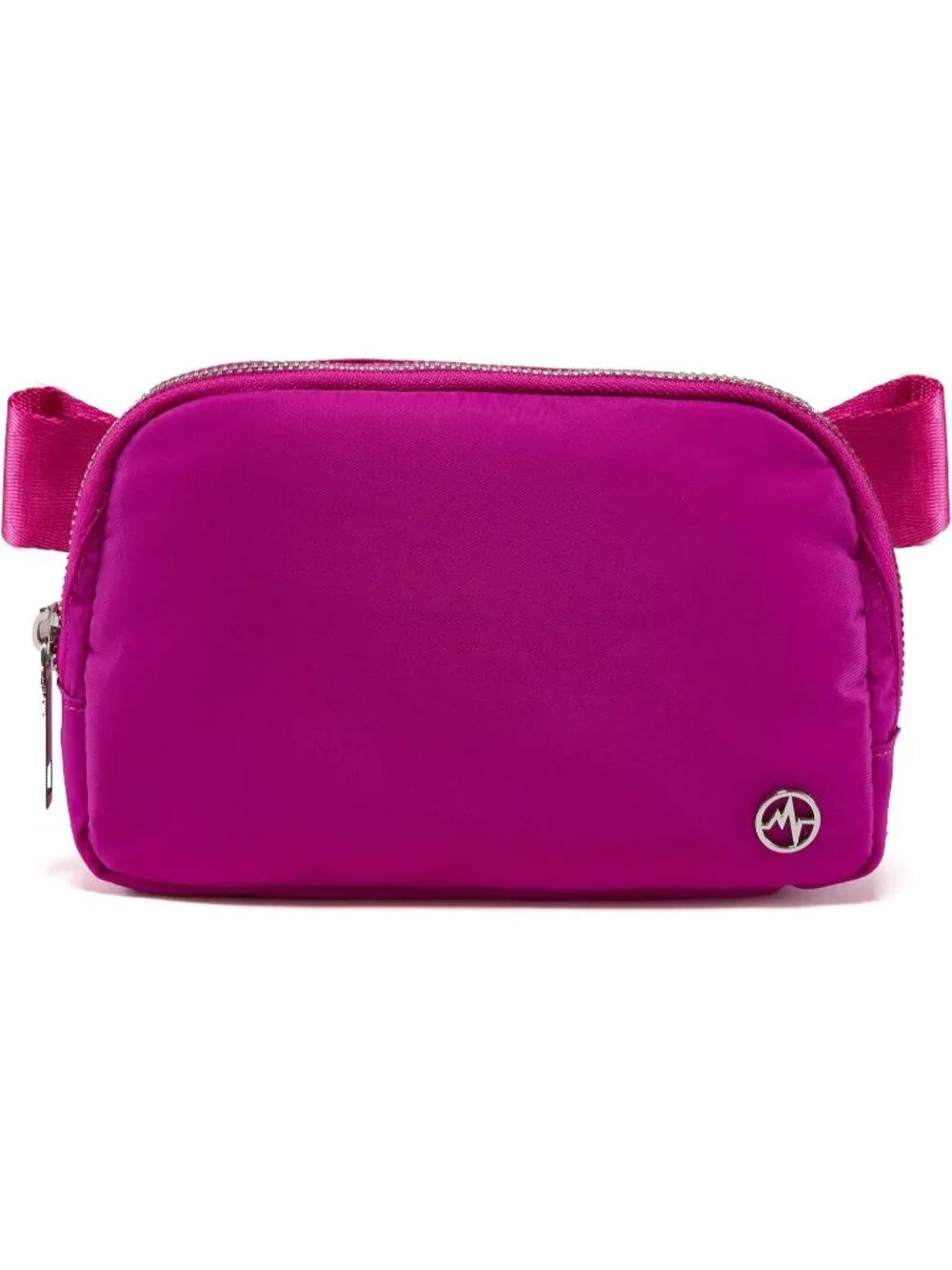 Men's Grape Purple Crossbody Belt Bag Wide Zipper Adjustable Strap 3-Pockets